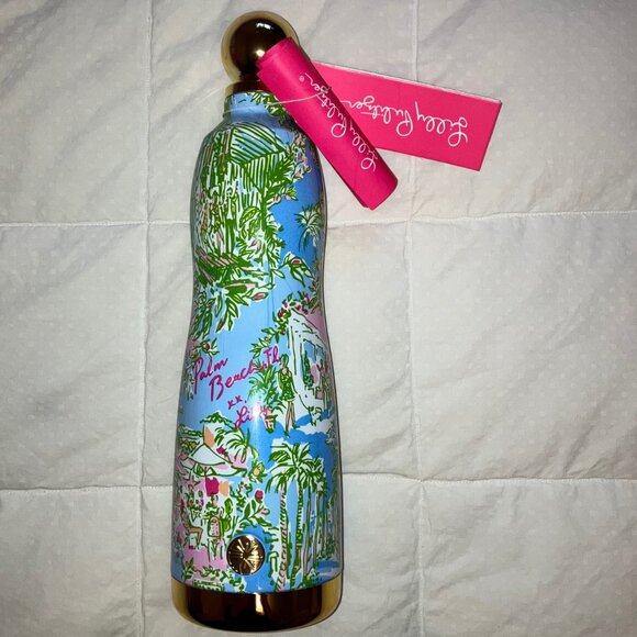 Lilly Pulitzer stainless steel water bottle in Palm Beach toile - NWT - Picture 1 of 8